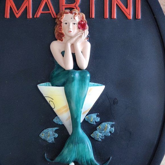 Vintage Mermaid Martini 3D Wall Plaque Bar Decor - Picture 14 of 14